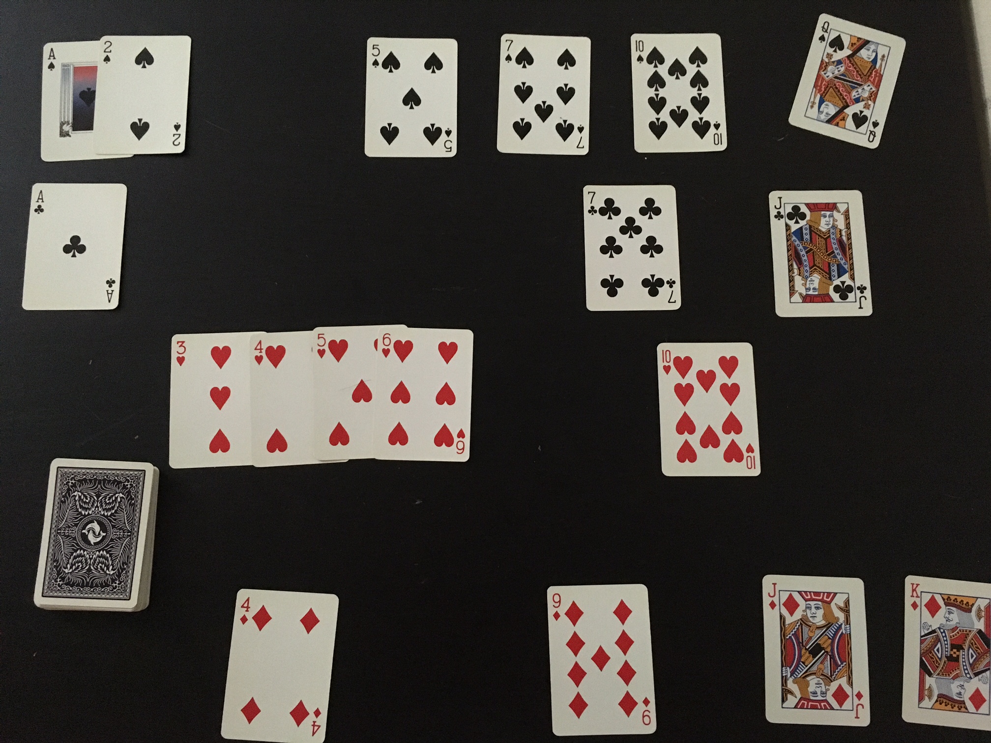 Picture of cards laid out on a table